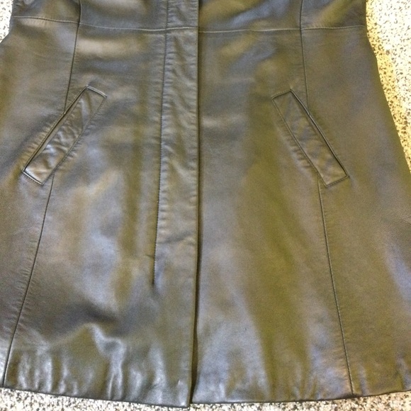 L Croft & Barrow black lambskin leather coat - Picture 9 of 16